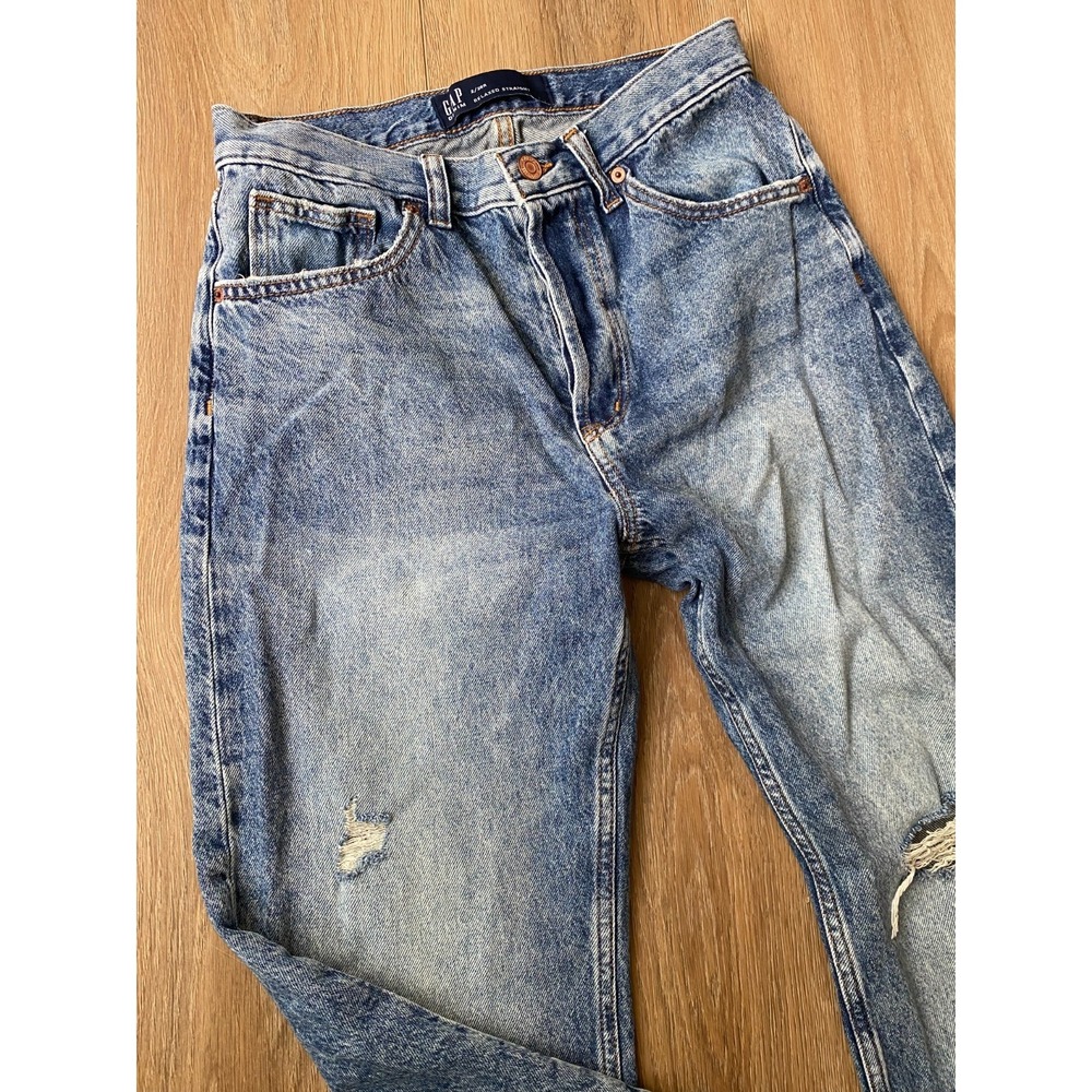 Gap Jeans Womens 16 Blue '90s Loose Straight Relaxed Medium Wash Denim 36x29 - Picture 2 of 11